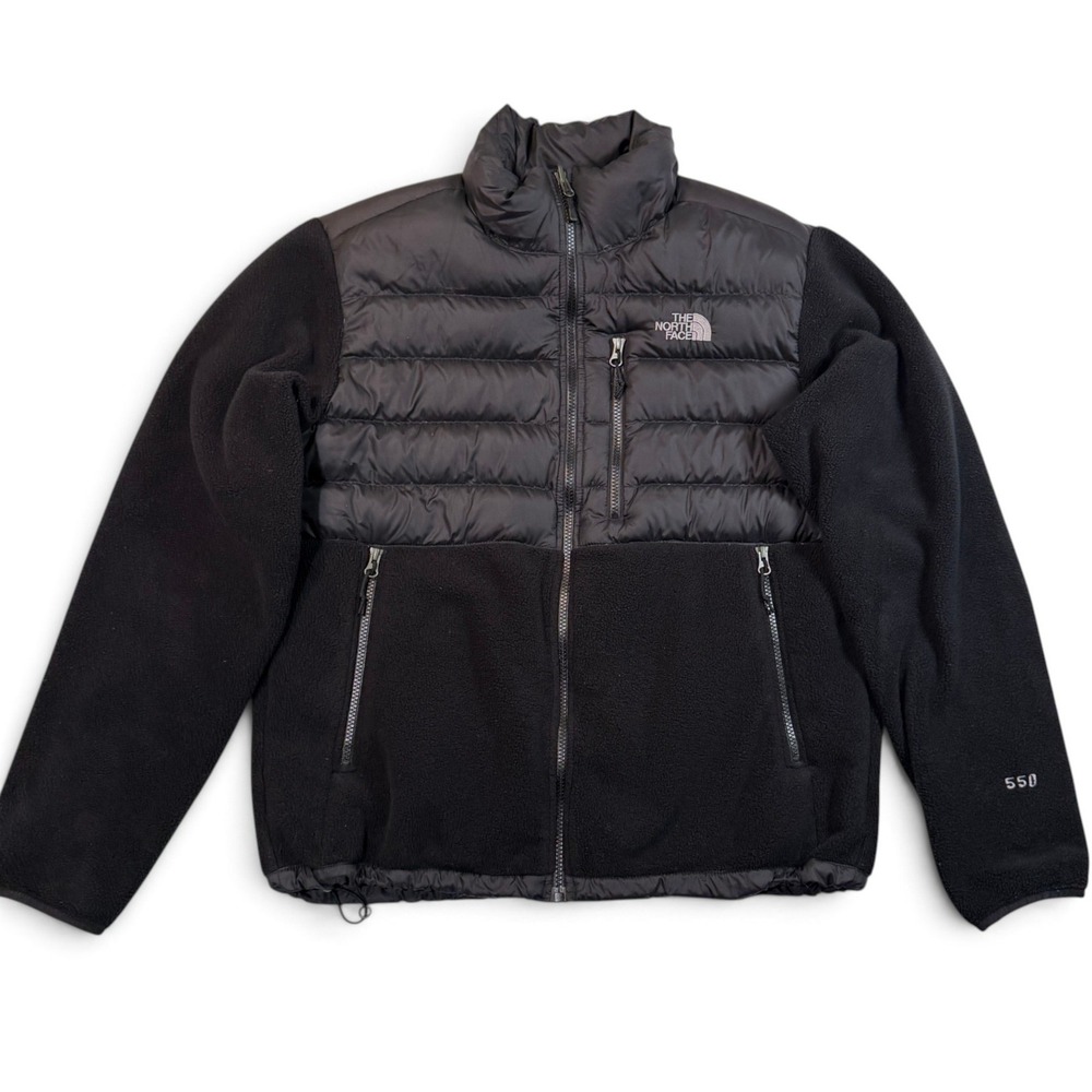 The North Face Denali Down Hybrid Jacket Mens Medium Black 550 Fill Polartec M